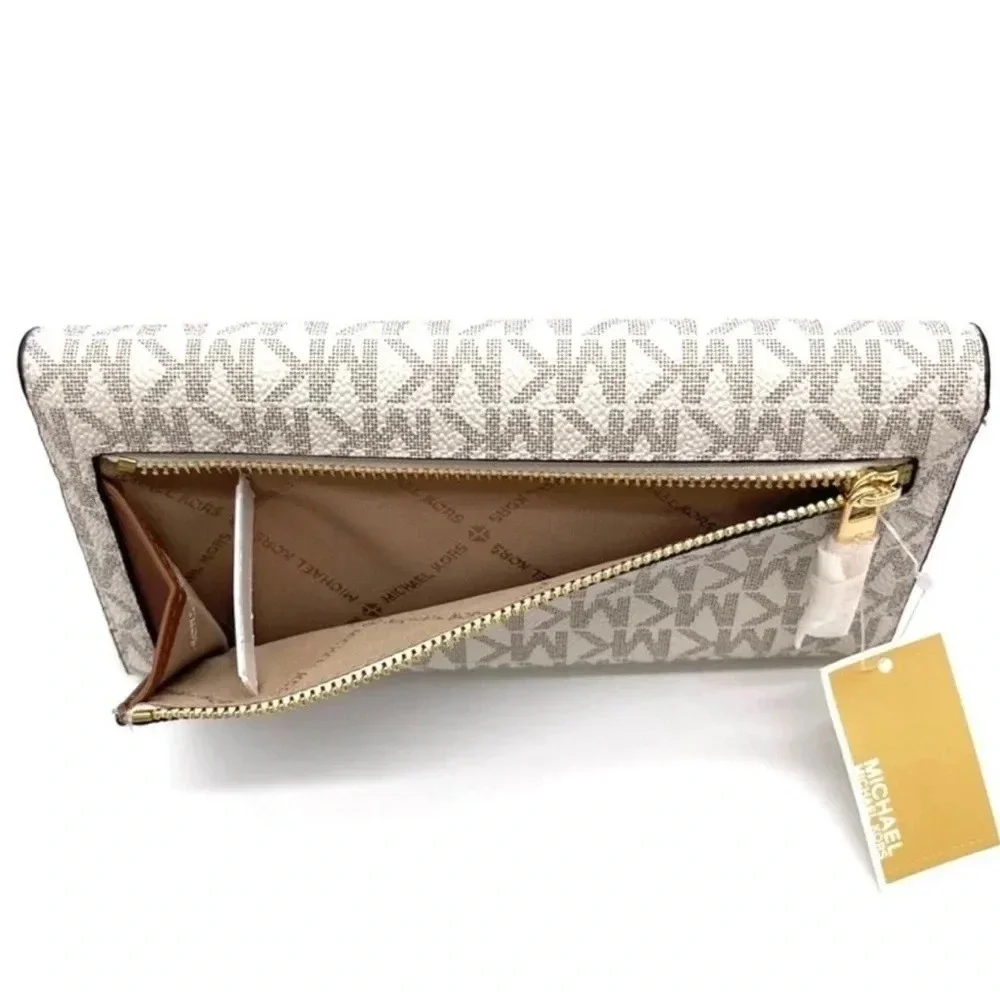 Michael Kors Large Trifold Wallet Vanilla/Brown (NWT) - Picture 5 of 7